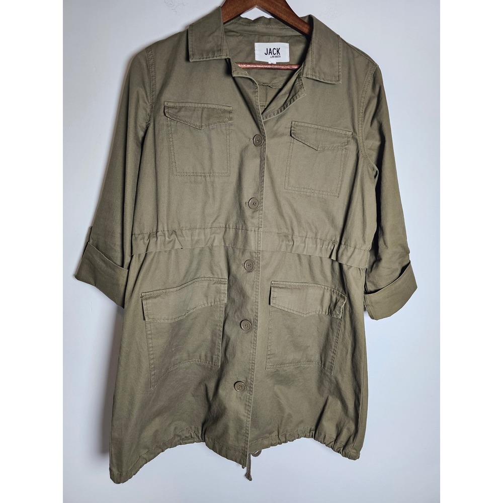 Utility Jack by BB Dakota Field Jacket Women Medium Olive Green Cotton JH10052